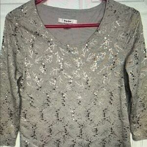 Target Gray Sequin Embellished Top